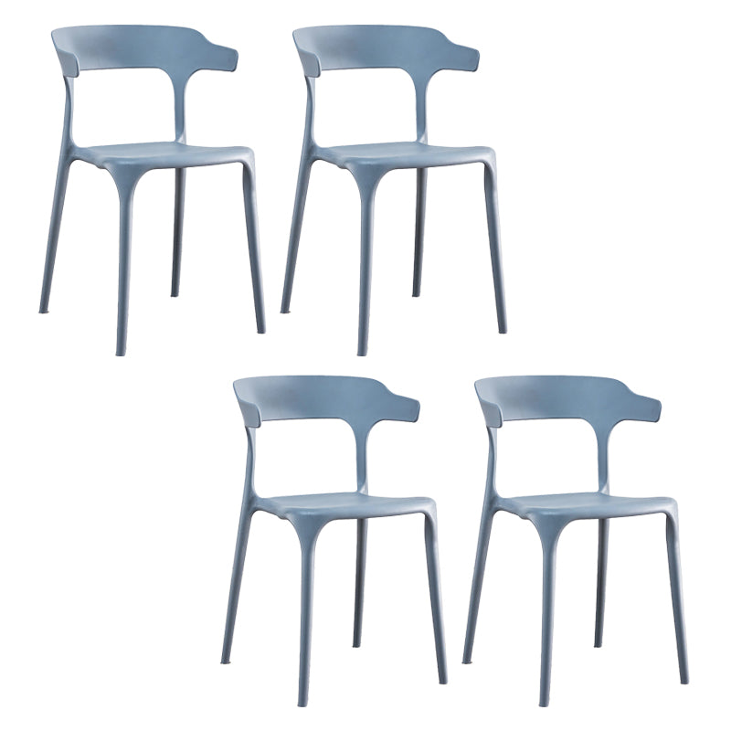 Modern Plastic Dining Chair Open Back Arm Chair for Dining Room