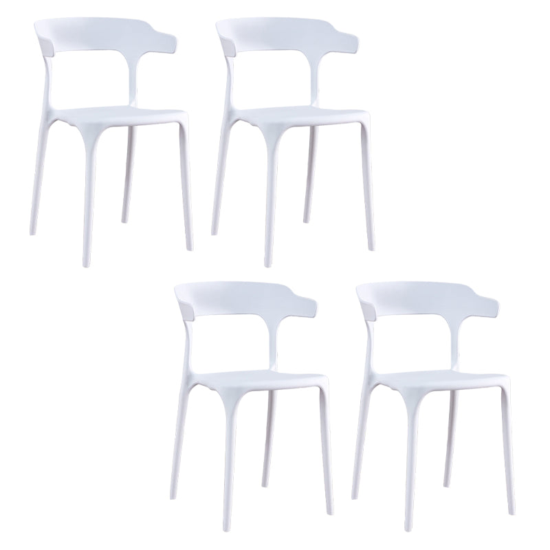 Modern Plastic Dining Chair Open Back Arm Chair for Dining Room