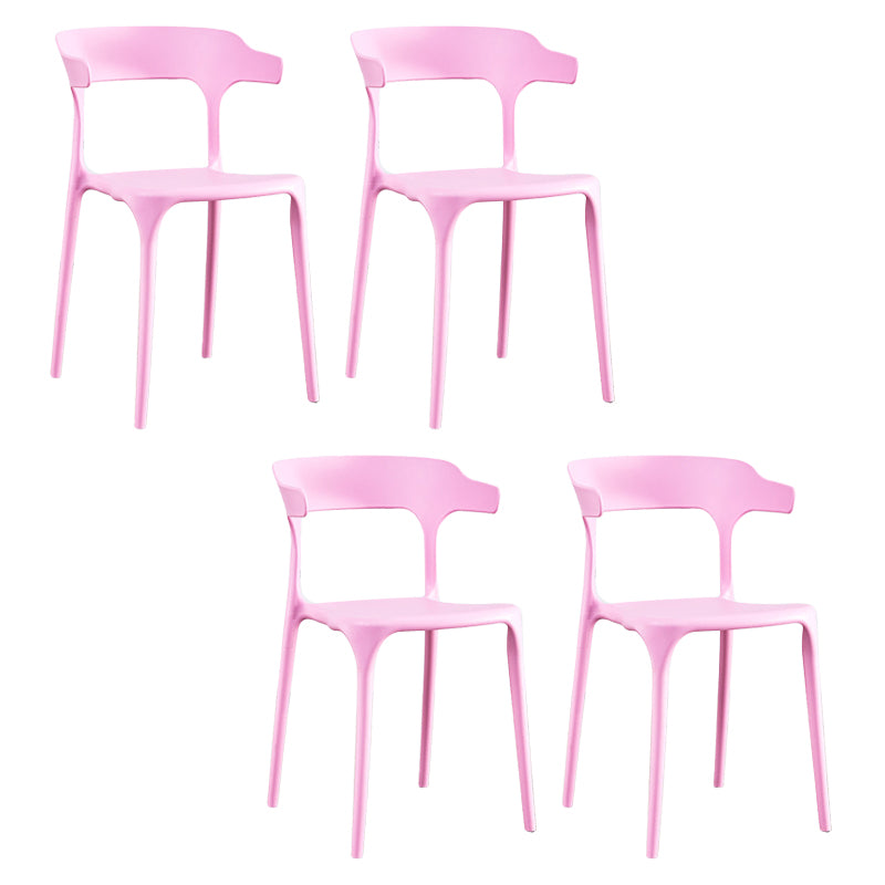 Modern Plastic Dining Chair Open Back Arm Chair for Dining Room