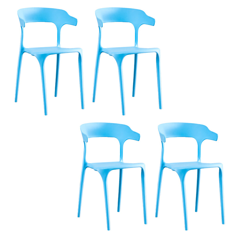 Modern Plastic Dining Chair Open Back Arm Chair for Dining Room