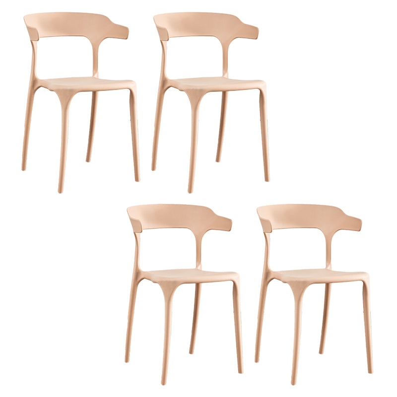 Modern Plastic Dining Chair Open Back Arm Chair for Dining Room