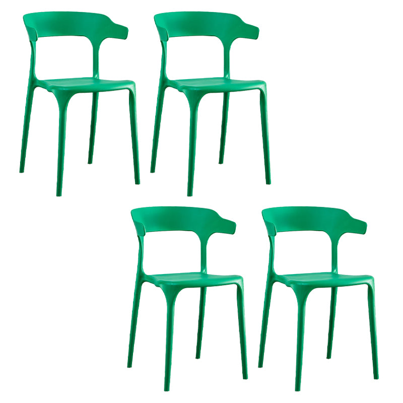 Modern Plastic Dining Chair Open Back Arm Chair for Dining Room