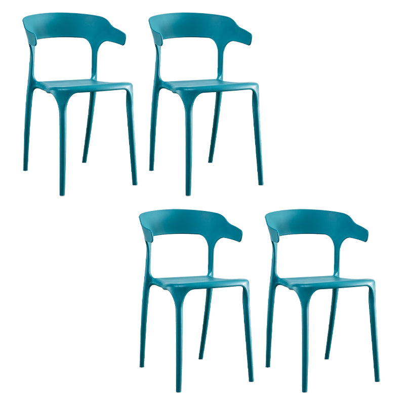 Modern Plastic Dining Chair Open Back Arm Chair for Dining Room