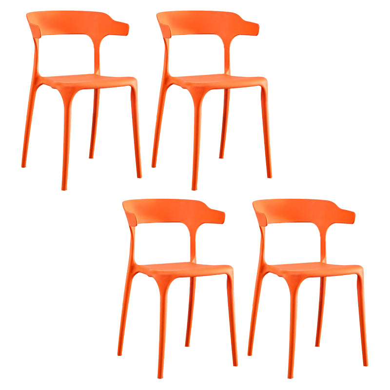 Modern Plastic Dining Chair Open Back Arm Chair for Dining Room