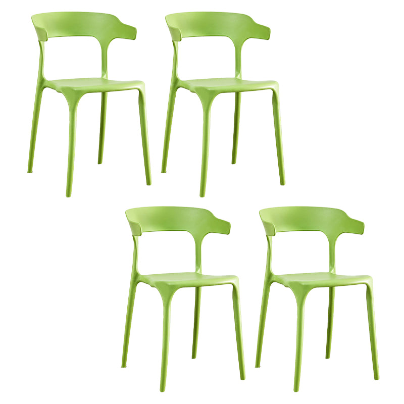 Modern Plastic Dining Chair Open Back Arm Chair for Dining Room