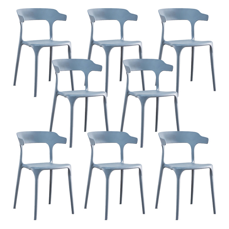 Modern Plastic Dining Chair Open Back Arm Chair for Dining Room