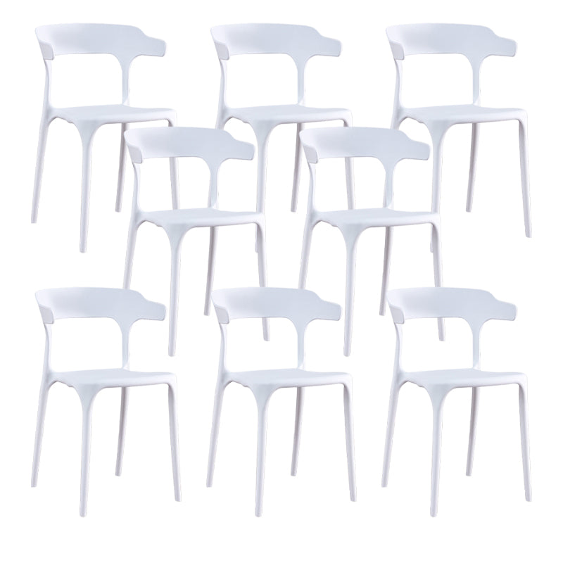 Modern Plastic Dining Chair Open Back Arm Chair for Dining Room