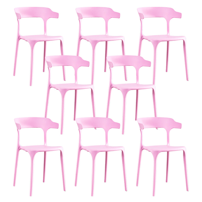 Modern Plastic Dining Chair Open Back Arm Chair for Dining Room