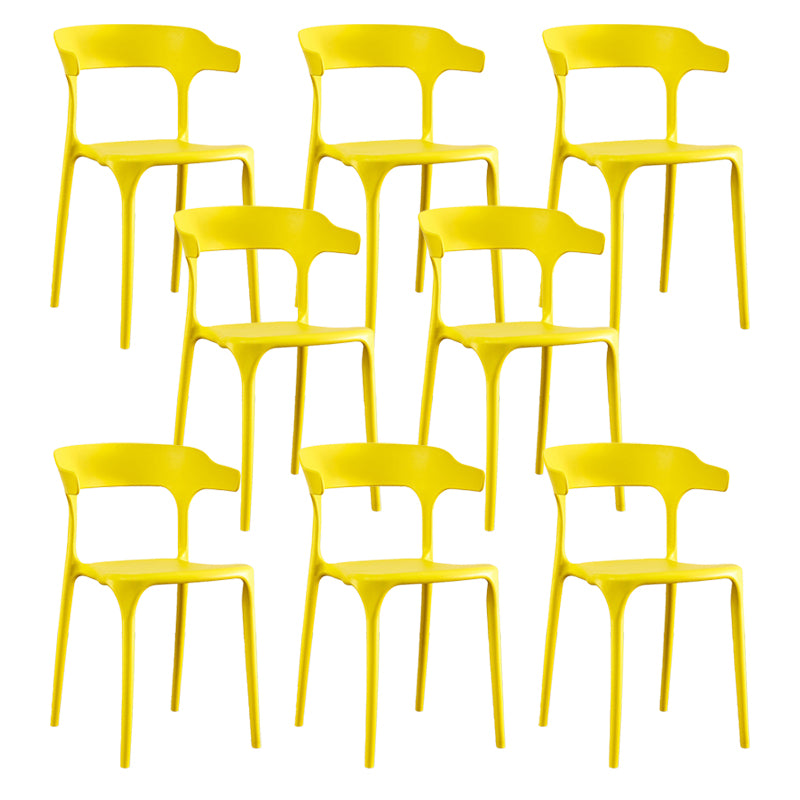 Modern Plastic Dining Chair Open Back Arm Chair for Dining Room