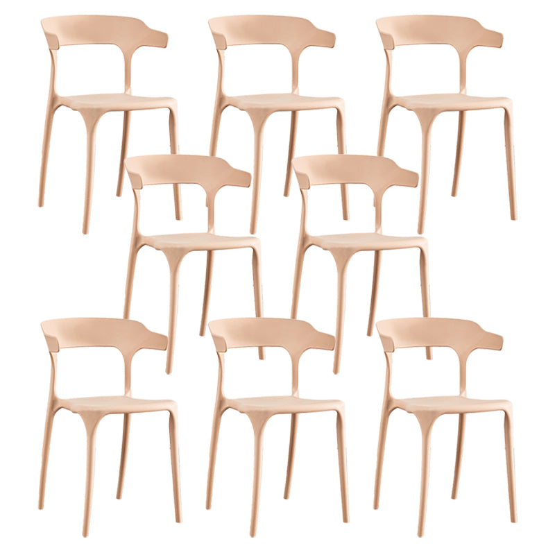 Modern Plastic Dining Chair Open Back Arm Chair for Dining Room