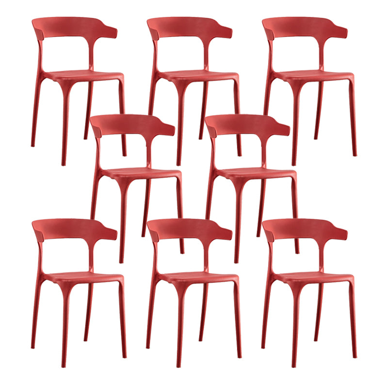 Modern Plastic Dining Chair Open Back Arm Chair for Dining Room