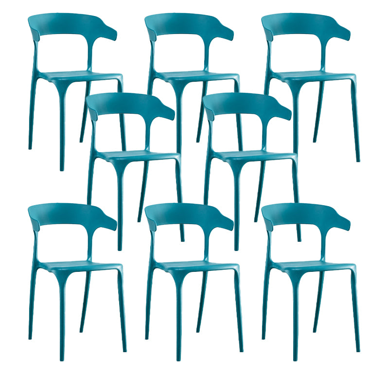 Modern Plastic Dining Chair Open Back Arm Chair for Dining Room