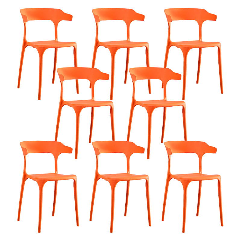 Modern Plastic Dining Chair Open Back Arm Chair for Dining Room