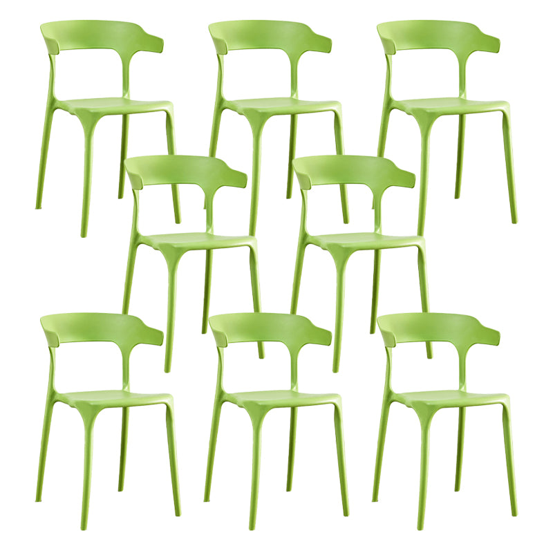 Modern Plastic Dining Chair Open Back Arm Chair for Dining Room