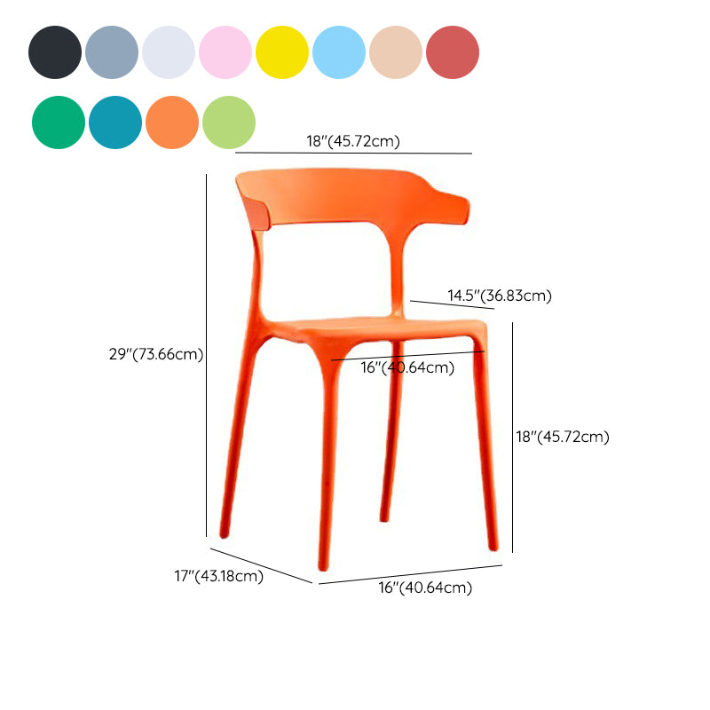 Modern Plastic Dining Chair Open Back Arm Chair for Dining Room