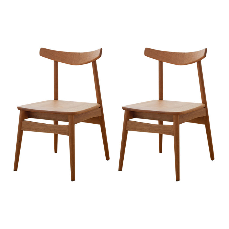 Open Back Dining Side Chairs Solid Wood Dining Chairs in Natural