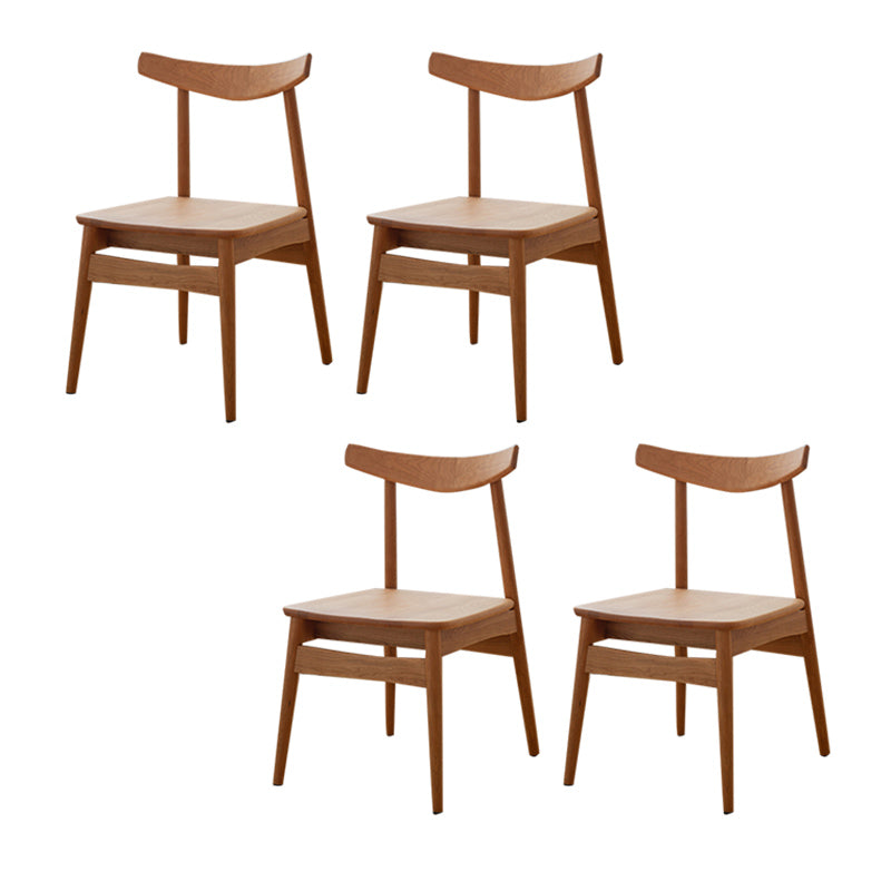 Open Back Dining Side Chairs Solid Wood Dining Chairs in Natural