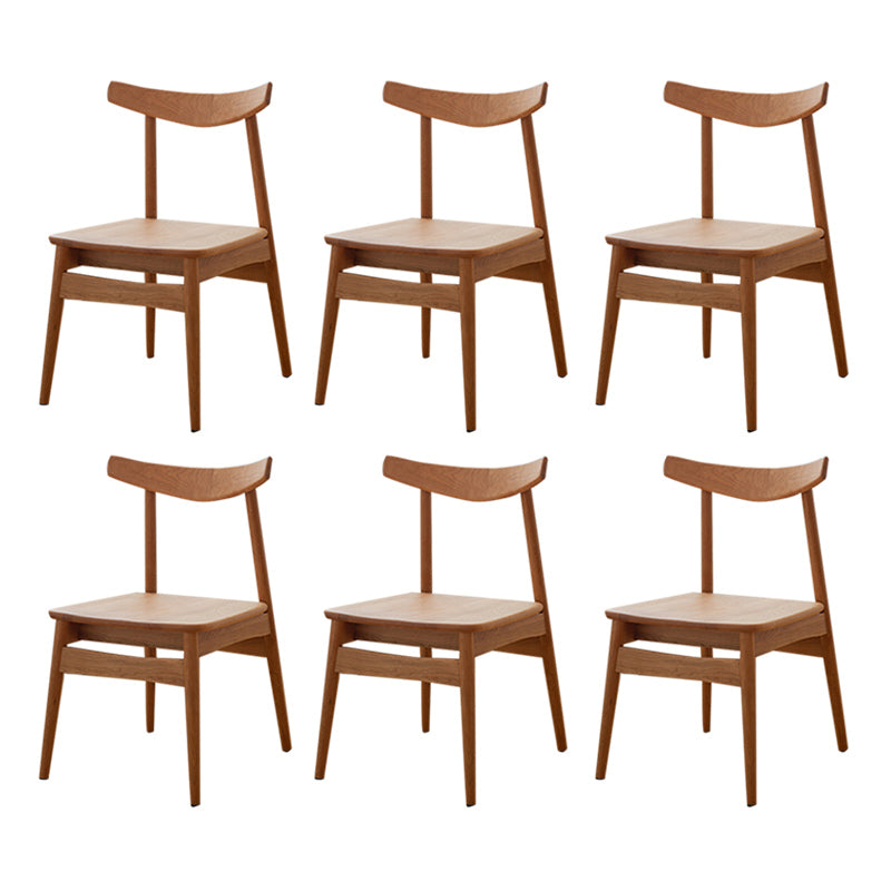 Open Back Dining Side Chairs Solid Wood Dining Chairs in Natural