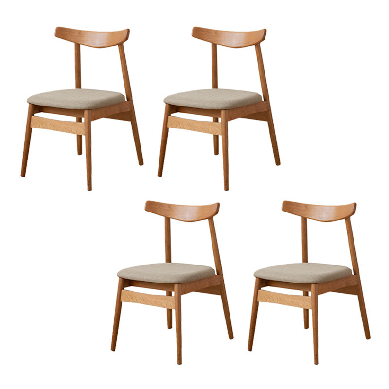 Open Back Dining Side Chairs Solid Wood Dining Chairs in Natural