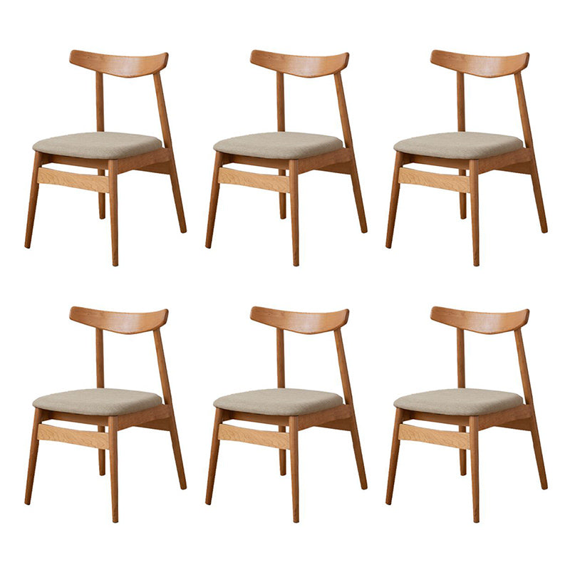 Open Back Dining Side Chairs Solid Wood Dining Chairs in Natural