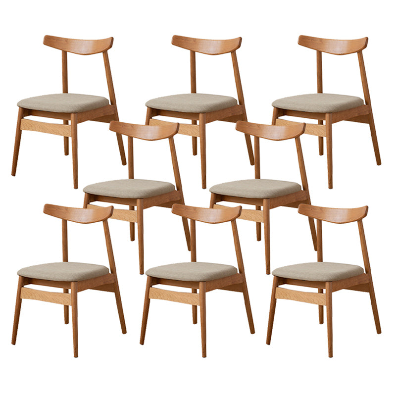 Open Back Dining Side Chairs Solid Wood Dining Chairs in Natural