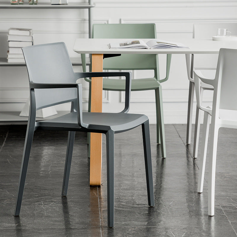 Contemporary Kitchen Dining Chair Home Plastic Dining Arm Chair