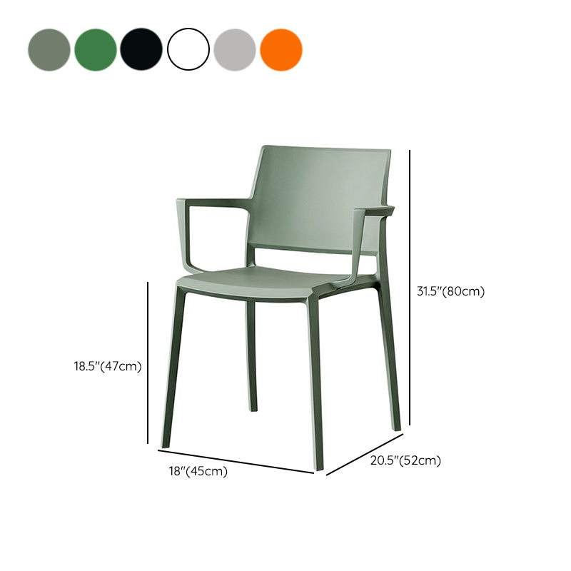 Contemporary Kitchen Dining Chair Home Plastic Dining Arm Chair