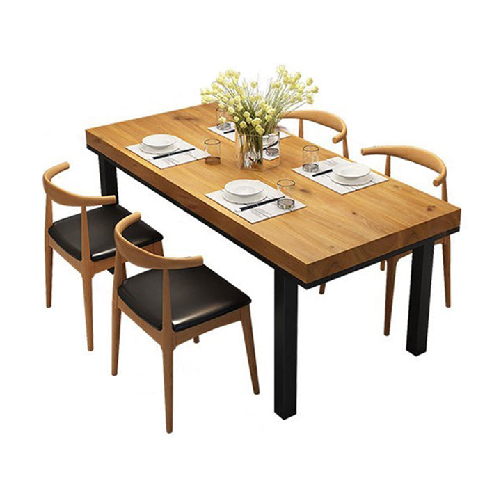 Industrial Dinette Set with Wooden Chairs 1/2/5 Pcs Pine Wood Dining Set