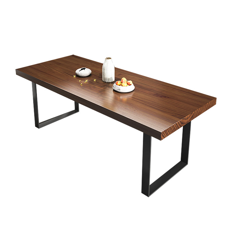 Rectangular Wood Dining Set for Kitchen 1/2/5 Pcs Industrial Brown Dinette Set