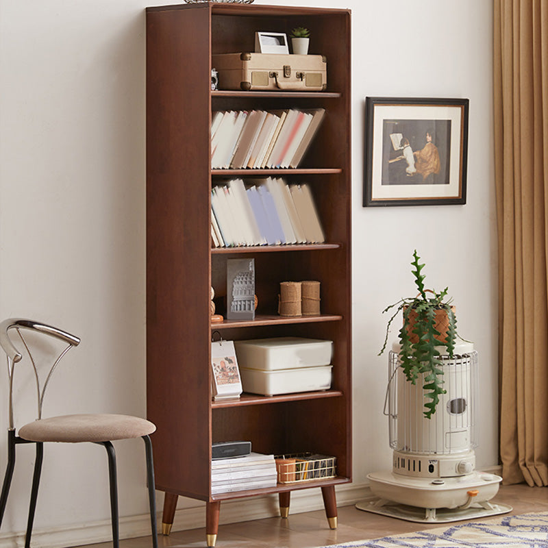 Wooden Standard Bookcase Scandinavian Closed Back Bookshelf with Shelves