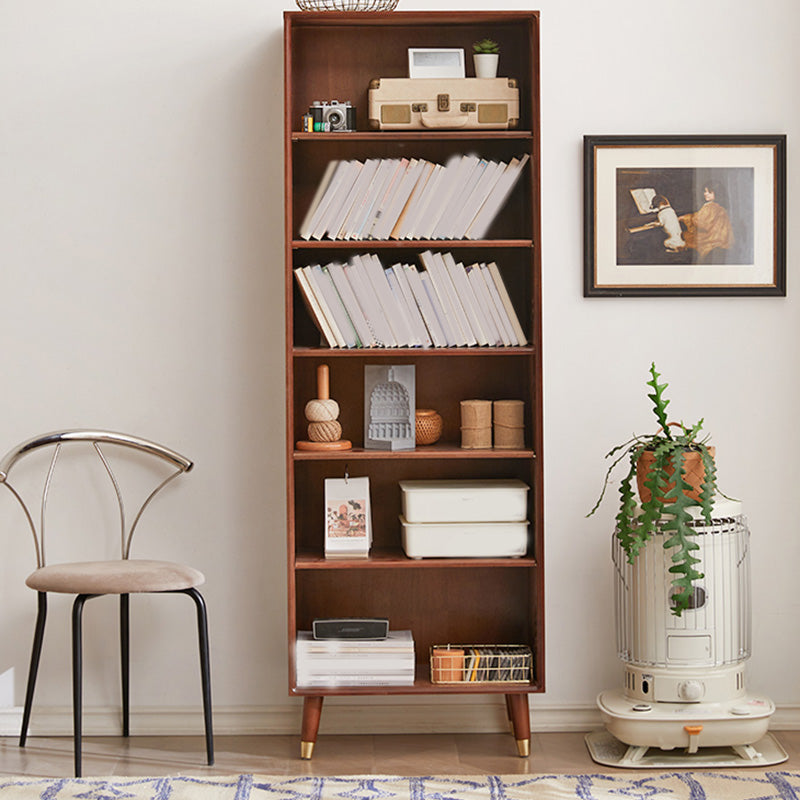 Wooden Standard Bookcase Scandinavian Closed Back Bookshelf with Shelves