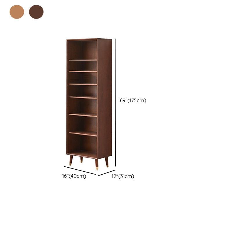 Wooden Standard Bookcase Scandinavian Closed Back Bookshelf with Shelves