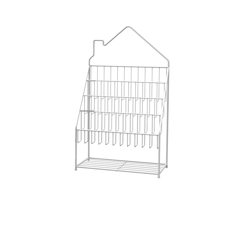 Scandinavian Closed Back Ladder Bookshelf Metal Shelves Included Bookcase