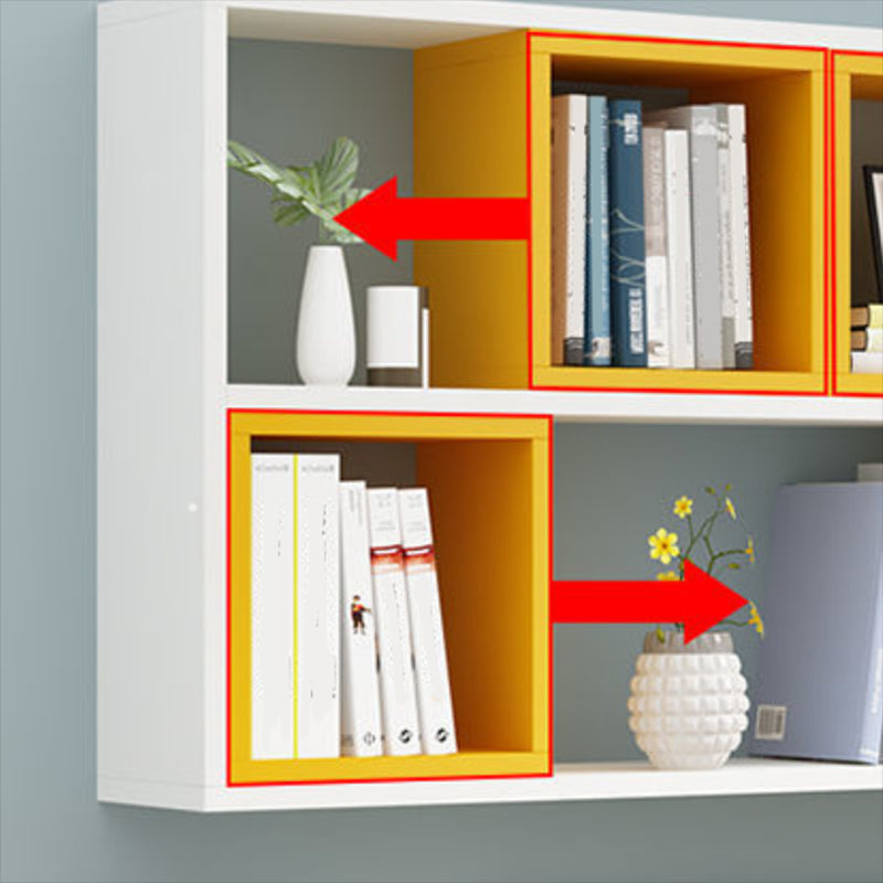 Engineered Wood Floating Bookcase Contemporary Closed Back Bookshelf