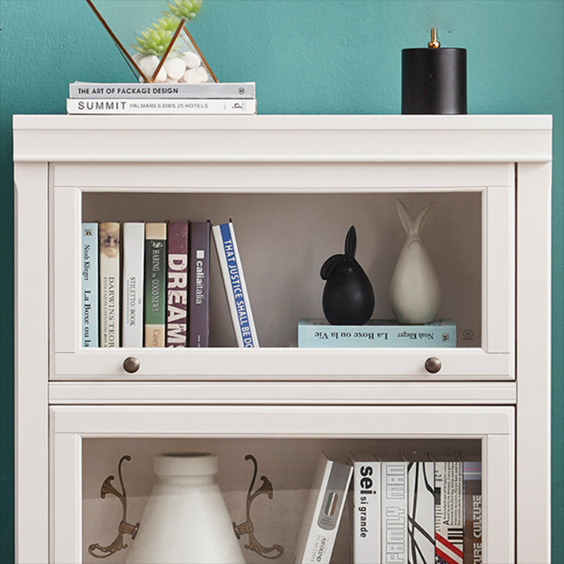 Wood Standard Bookshelf Contemporary Closed Back Bookcase with Drawers