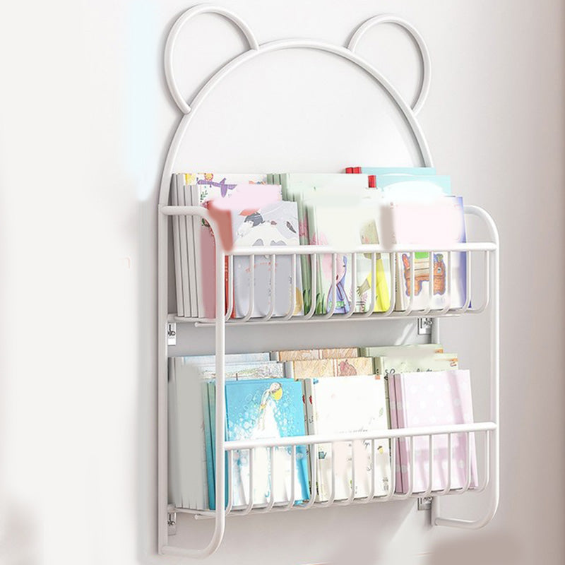 Closed Back Wall Mounted Bookshelf Metal Bookcase with Shelves