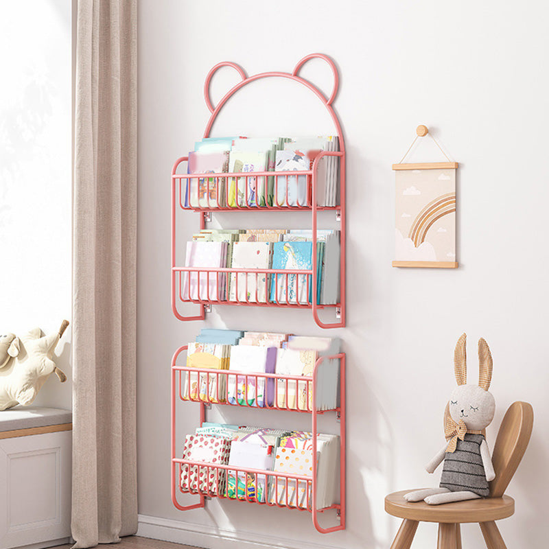 Closed Back Wall Mounted Bookshelf Metal Bookcase with Shelves