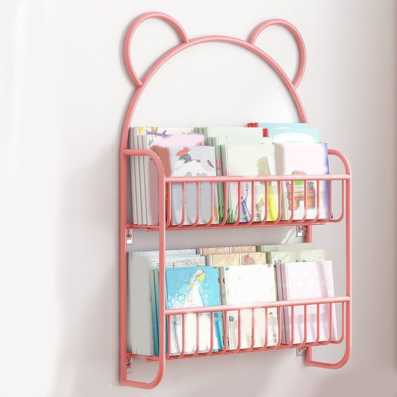 Closed Back Wall Mounted Bookshelf Metal Bookcase with Shelves