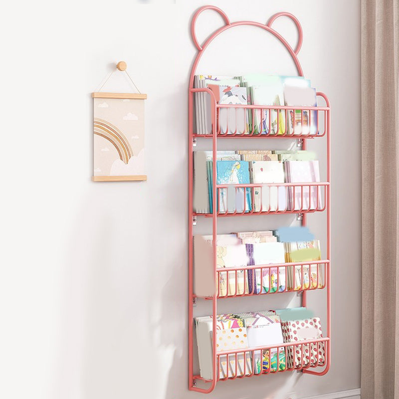 Closed Back Wall Mounted Bookshelf Metal Bookcase with Shelves