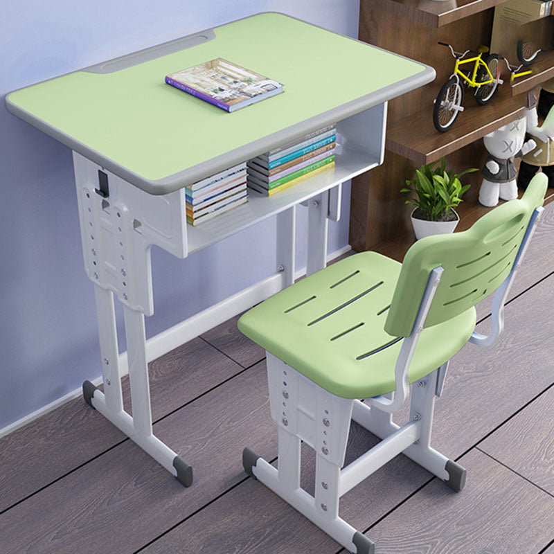 Adjustable Drawer Desk Solid Wood Study Desk with  Bookshelf