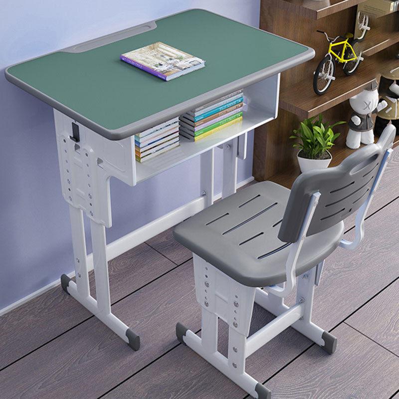 Adjustable Drawer Desk Solid Wood Study Desk with  Bookshelf