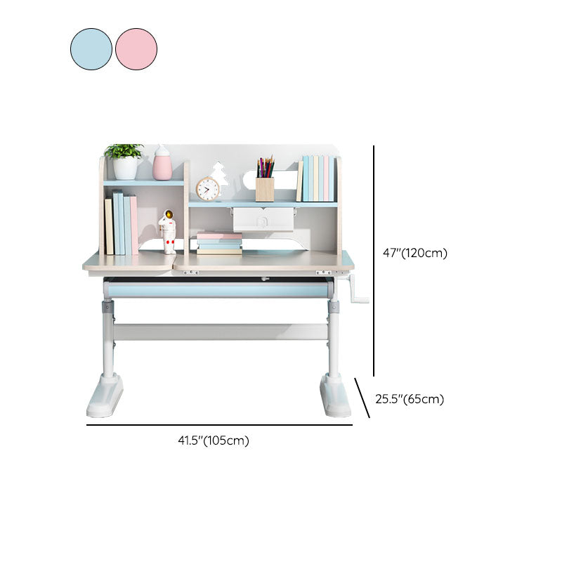 Adjustable Writing Desk Solid Wood Study Desk with Storage Drawer