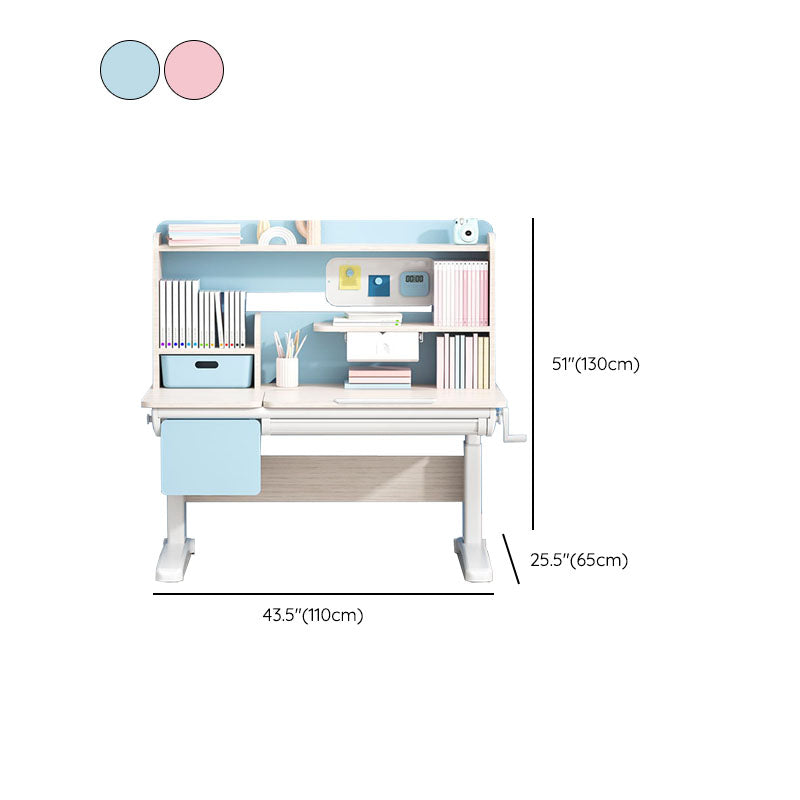Adjustable Writing Desk Solid Wood Study Desk with Storage Drawer
