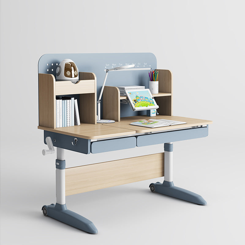 Student Table with Hand Crank Multifunctional Lifting Children's Desk