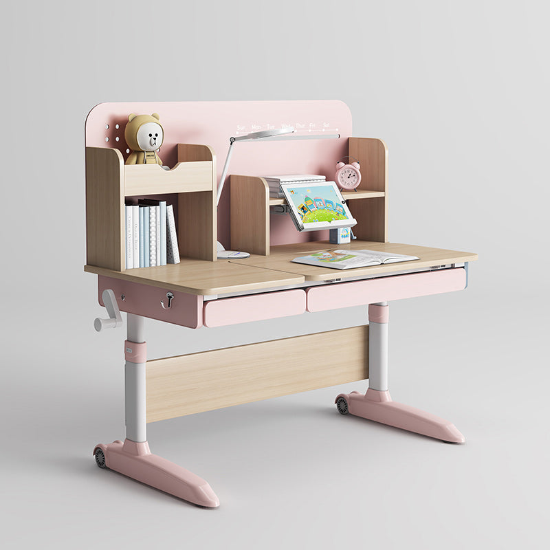 Student Table with Hand Crank Multifunctional Lifting Children's Desk