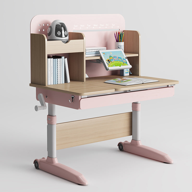 Student Table with Hand Crank Multifunctional Lifting Children's Desk