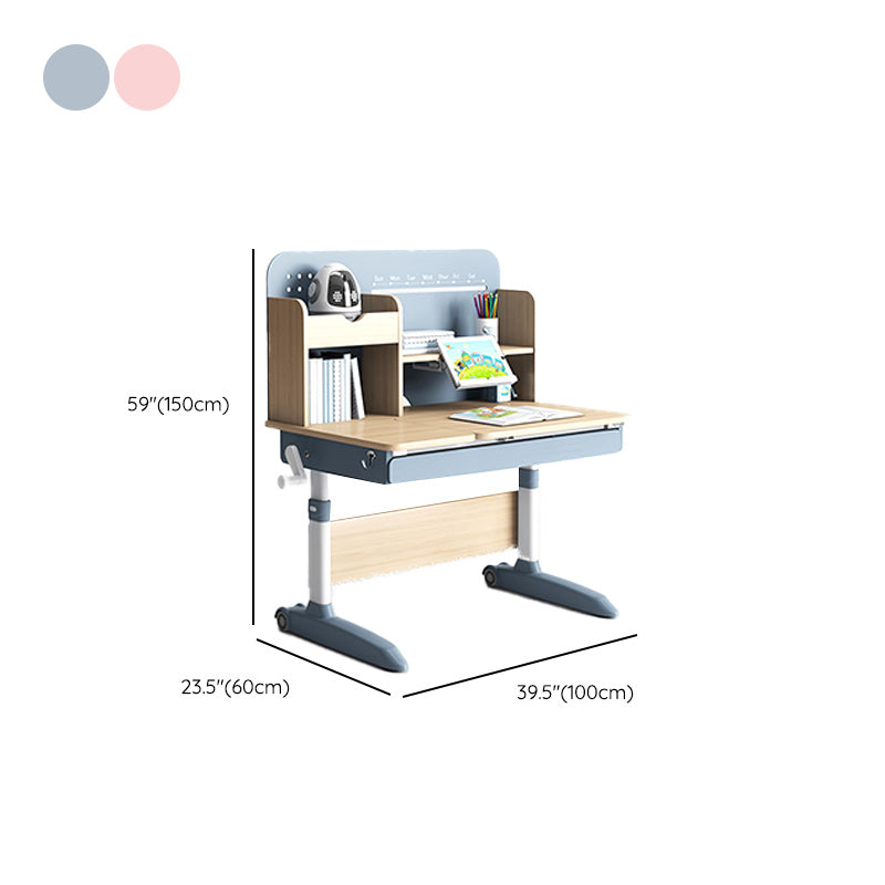 Student Table with Hand Crank Multifunctional Lifting Children's Desk