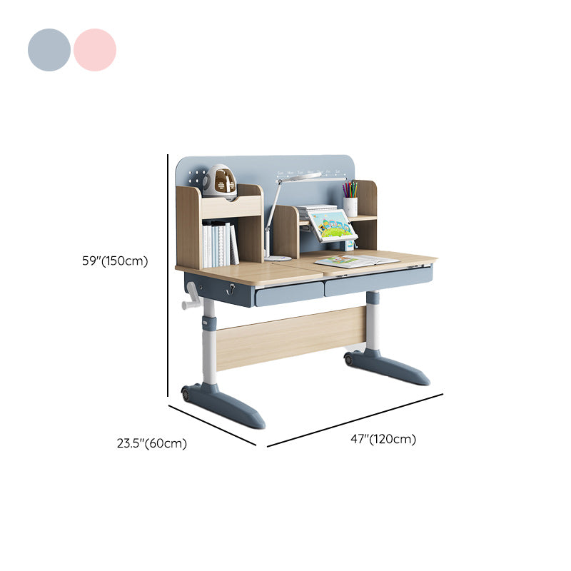 Student Table with Hand Crank Multifunctional Lifting Children's Desk