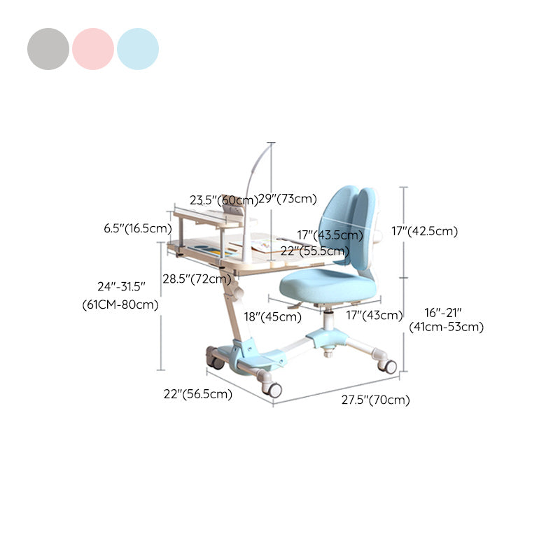 Adjustable Child Desk Home Table and Chair Set with Storage Shelves