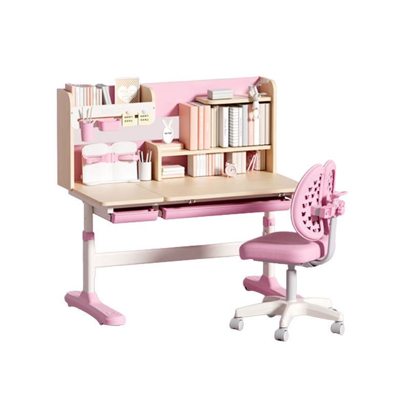 Adjustable Study Desk Home Table and Chair Set with Storage Drawer